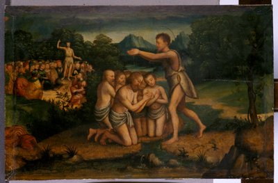 St. John Preaching and Baptising by Italian School